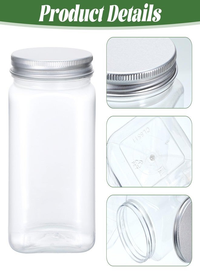 Alrhso 2 PCS Clear Jars with Lids Plastic Mason Jars 17 Oz Small Clear Candy Jar Storage Reusable Square Jar for Home, Kitchen, Oats, Dry Food, Snacks, Candy, Jam, Honey, Snacks, Food Storage - Image 4